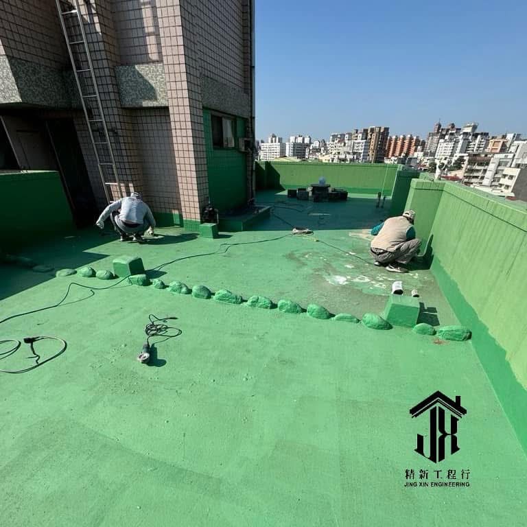 台中大樓頂樓地板重新施作PU防水/女兒牆施作防水漆